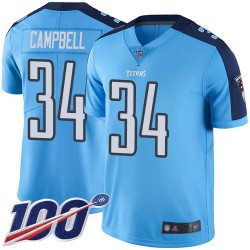 Limited Men's Earl Campbell Light Blue Jersey - #34 Football Tennessee Titans 100th Season Rush Vapor Untouchable