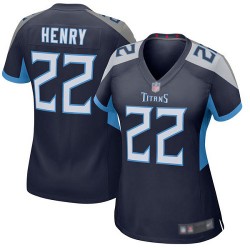 Game Women's Derrick Henry Navy Blue Home Jersey - #22 Football Tennessee Titans