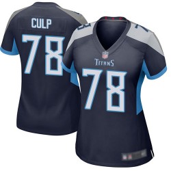 Game Women's Curley Culp Navy Blue Home Jersey - #78 Football Tennessee Titans