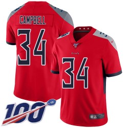 Limited Men's Earl Campbell Red Jersey - #34 Football Tennessee Titans 100th Season Inverted Legend
