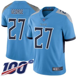 Limited Men's Eddie George Light Blue Alternate Jersey - #27 Football Tennessee Titans 100th Season Vapor Untouchable