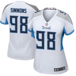 Game Women's Jeffery Simmons White Road Jersey - #98 Football Tennessee Titans