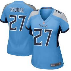 Game Women's Eddie George Light Blue Alternate Jersey - #27 Football Tennessee Titans