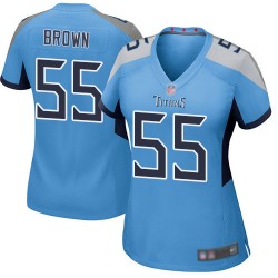 Game Women's Jayon Brown Light Blue Alternate Jersey - #55 Football Tennessee Titans