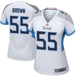 Game Women's Jayon Brown White Road Jersey - #55 Football Tennessee Titans