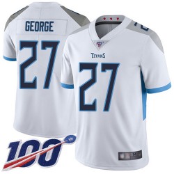 Limited Men's Eddie George White Road Jersey - #27 Football Tennessee Titans 100th Season Vapor Untouchable