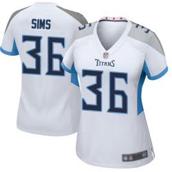 Game Women's LeShaun Sims White Road Jersey - #36 Football Tennessee Titans