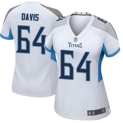 Game Women's Nate Davis White Road Jersey - #64 Football Tennessee Titans