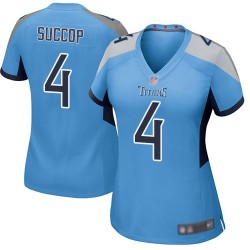 Game Women's Ryan Succop Light Blue Alternate Jersey - #4 Football Tennessee Titans