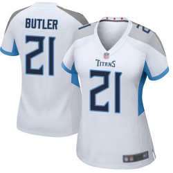 Game Women's Malcolm Butler White Road Jersey - #21 Football Tennessee Titans