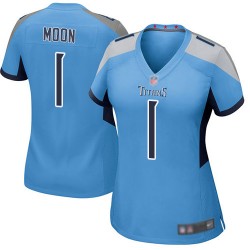 Game Women's Warren Moon Light Blue Alternate Jersey - #1 Football Tennessee Titans