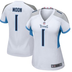 Game Women's Warren Moon White Road Jersey - #1 Football Tennessee Titans