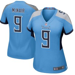 Game Women's Steve McNair Light Blue Alternate Jersey - #9 Football Tennessee Titans