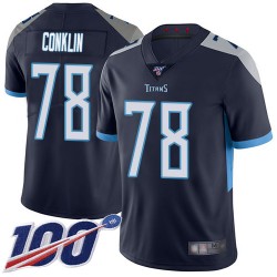 Limited Men's Jack Conklin Navy Blue Home Jersey - #78 Football Tennessee Titans 100th Season Vapor Untouchable