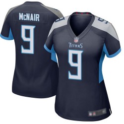 Game Women's Steve McNair Navy Blue Home Jersey - #9 Football Tennessee Titans