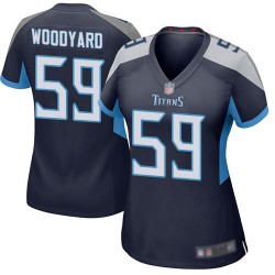 Game Women's Wesley Woodyard Navy Blue Home Jersey - #59 Football Tennessee Titans