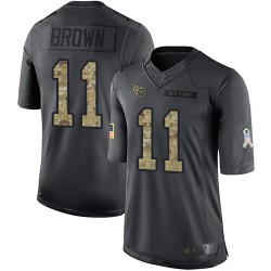 Limited Men's A.J. Brown Black Jersey - #11 Football Tennessee Titans 2016 Salute to Service