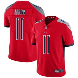 Limited Men's A.J. Brown Red Jersey - #11 Football Tennessee Titans Inverted Legend