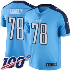 Limited Men's Jack Conklin Light Blue Jersey - #78 Football Tennessee Titans 100th Season Rush Vapor Untouchable