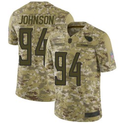 Limited Men's Austin Johnson Camo Jersey - #94 Football Tennessee Titans 2018 Salute to Service