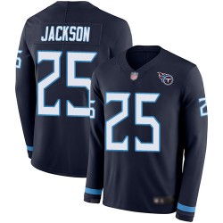 Limited Men's Adoree' Jackson Navy Blue Jersey - #25 Football Tennessee Titans Therma Long Sleeve