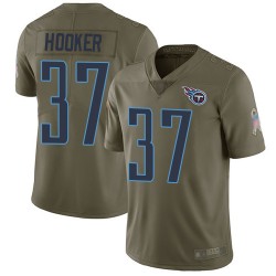 Limited Men's Amani Hooker Olive Jersey - #37 Football Tennessee Titans 2017 Salute to Service