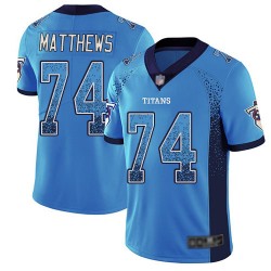 Limited Men's Bruce Matthews Blue Jersey - #74 Football Tennessee Titans Rush Drift Fashion