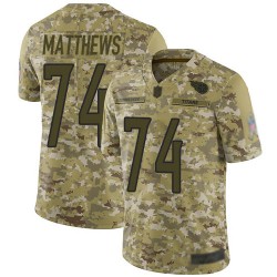 Limited Men's Bruce Matthews Camo Jersey - #74 Football Tennessee Titans 2018 Salute to Service