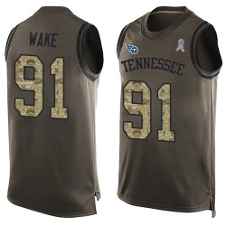Limited Men's Cameron Wake Green Jersey - #91 Football Tennessee Titans Salute to Service Tank Top