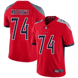 Limited Men's Bruce Matthews Red Jersey - #74 Football Tennessee Titans Inverted Legend