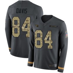Limited Men's Corey Davis Black Jersey - #84 Football Tennessee Titans Salute to Service Therma Long Sleeve