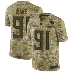 Limited Men's Cameron Wake Camo Jersey - #91 Football Tennessee Titans 2018 Salute to Service