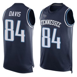 Limited Men's Corey Davis Navy Blue Jersey - #84 Football Tennessee Titans Player Name & Number Tank Top
