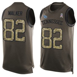 Limited Men's Delanie Walker Green Jersey - #82 Football Tennessee Titans Salute to Service Tank Top