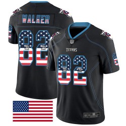 Limited Men's Delanie Walker Black Jersey - #82 Football Tennessee Titans Rush USA Flag