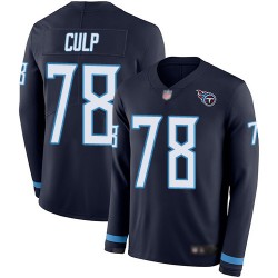 Limited Men's Curley Culp Navy Blue Jersey - #78 Football Tennessee Titans Therma Long Sleeve