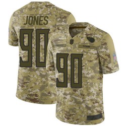 Limited Men's DaQuan Jones Camo Jersey - #90 Football Tennessee Titans 2018 Salute to Service