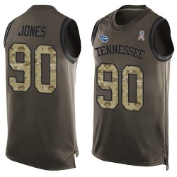 Limited Men's DaQuan Jones Green Jersey - #90 Football Tennessee Titans Salute to Service Tank Top