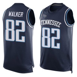 Limited Men's Delanie Walker Navy Blue Jersey - #82 Football Tennessee Titans Player Name & Number Tank Top