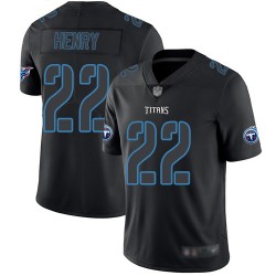 Limited Men's Derrick Henry Black Jersey - #22 Football Tennessee Titans Rush Impact