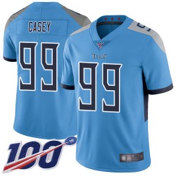 Limited Men's Jurrell Casey Light Blue Alternate Jersey - #99 Football Tennessee Titans 100th Season Vapor Untouchable