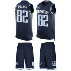 Limited Men's Delanie Walker Navy Blue Jersey - #82 Football Tennessee Titans Tank Top Suit