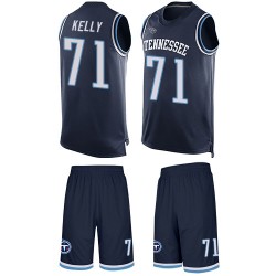 Limited Men's Dennis Kelly Navy Blue Jersey - #71 Football Tennessee Titans Tank Top Suit