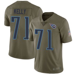 Limited Men's Dennis Kelly Olive Jersey - #71 Football Tennessee Titans 2017 Salute to Service