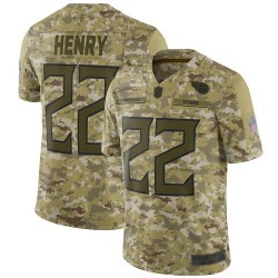 Limited Men's Derrick Henry Camo Jersey - #22 Football Tennessee Titans 2018 Salute to Service