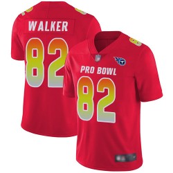 Limited Men's Delanie Walker Red Jersey - #82 Football Tennessee Titans 2018 Pro Bowl
