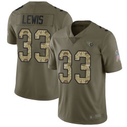 Limited Men's Dion Lewis Olive/Camo Jersey - #33 Football Tennessee Titans 2017 Salute to Service