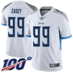 Limited Men's Jurrell Casey White Road Jersey - #99 Football Tennessee Titans 100th Season Vapor Untouchable