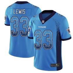 Limited Men's Dion Lewis Blue Jersey - #33 Football Tennessee Titans Rush Drift Fashion