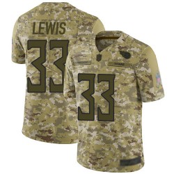 Limited Men's Dion Lewis Camo Jersey - #33 Football Tennessee Titans 2018 Salute to Service